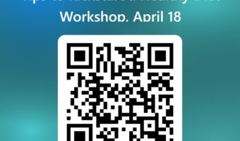 This is a QR code for Renewing the Heathy you-10 Easy Tips to Kickstart A Healthy Diet Workshop. At the Hutto Public Library on 4.18.26